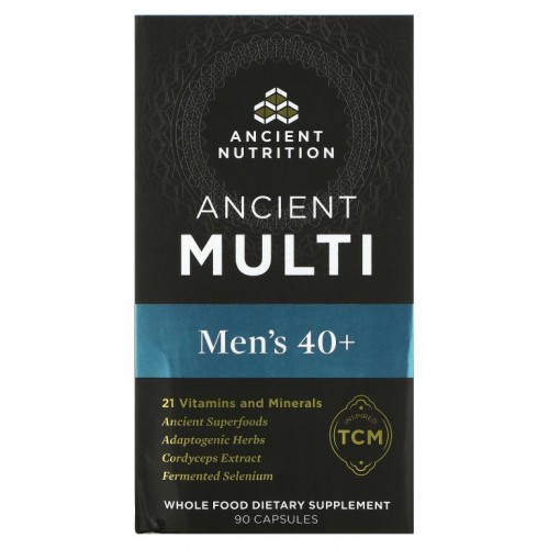 Dr. Axe / Ancient Nutrition, 에인션트 멀티, 만 40세 이상 남성용, 캡슐 90정