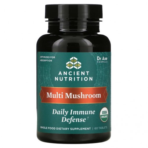 Dr. Axe / Ancient Nutrition, 멀티 머쉬룸, 일상 면역 기능 강화 효과, 60정