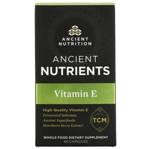 Dr. Axe / Ancient Nutrition, 비타민E, 캡슐 60정
