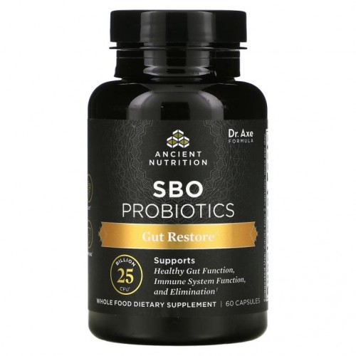 Dr. Axe / Ancient Nutrition, SBO 프로바이오틱, 장 건강 회복, 250억CFU, 캡슐 60정