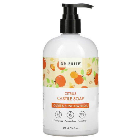 Dr. Brite, 시트러스 카스티야 비누, 올리브 및 해바라기 오일, 473ml(16fl oz)
