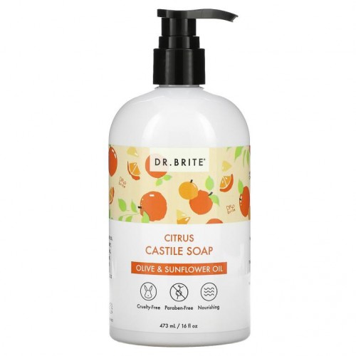 Dr. Brite, 시트러스 카스티야 비누, 올리브 및 해바라기 오일, 473ml(16fl oz)