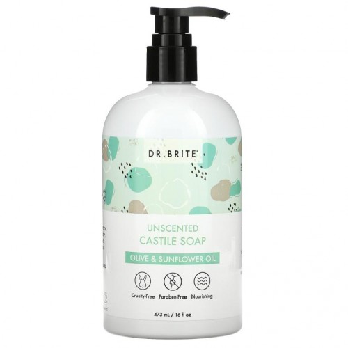 Dr. Brite, 무향 카스티야 비누, 올리브 & 해바라기 오일, 473ml(16fl oz)