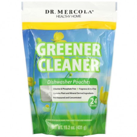 Dr. Mercola, 그리너 클리너, 디시와셔 파우치, 24개 파우치, 431g(15.2oz)
