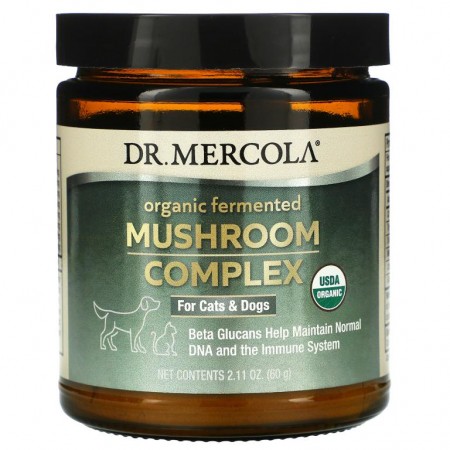 Dr. Mercola, 유기농 발효 버섯 복합체, 개 및 고양이용, 60g(2.11oz)