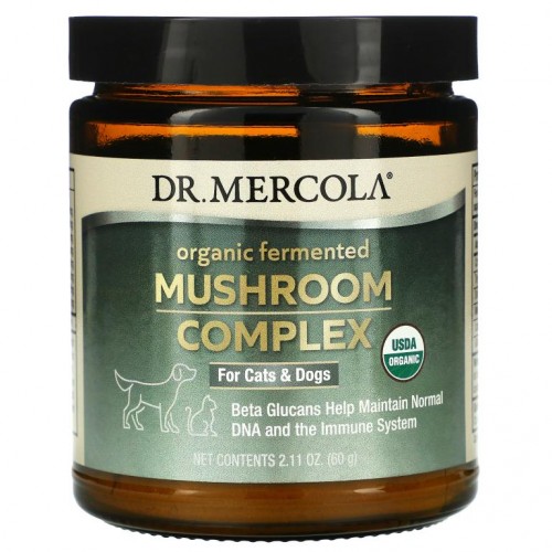 Dr. Mercola, 유기농 발효 버섯 복합체, 개 및 고양이용, 60g(2.11oz)