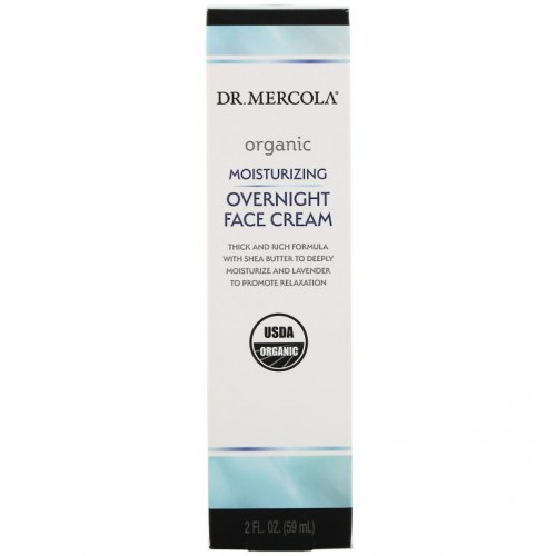 Dr. Mercola, 유기농 모이스처라이징 오버나이트 크림, 2 fl oz(59 ml)