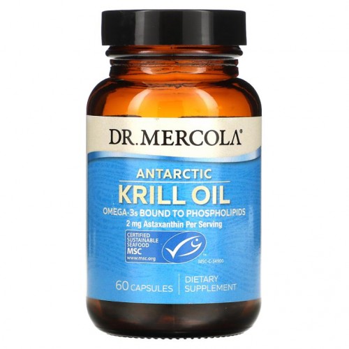 Dr. Mercola, 남극 크릴 오일, 60 캡슐
