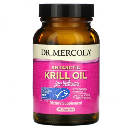 Dr. Mercola, 여성용 남극 크릴 오일, 캡슐 90정