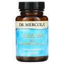 Dr. Mercola, 칼슘, 비타민D3 및 K2, 캡슐 30정