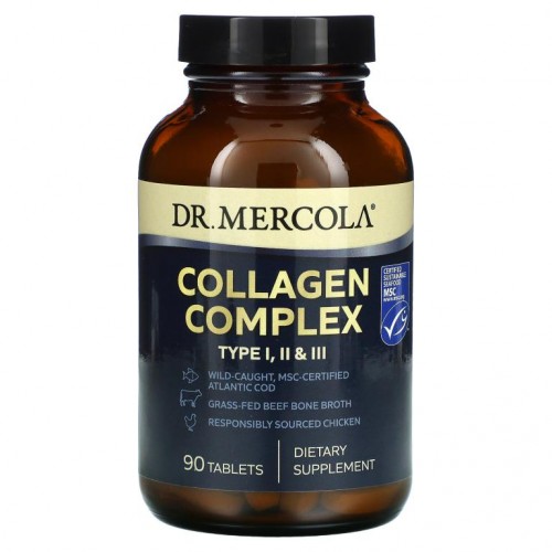 Dr. Mercola, 콜라겐 복합체, I, II, III형, 90정