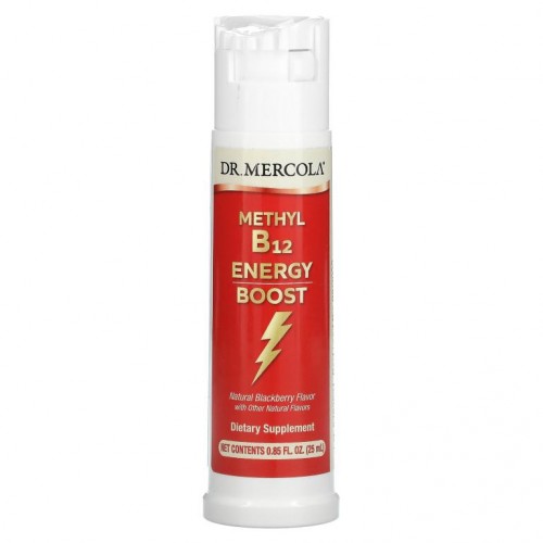 Dr. Mercola, 비타민 B12 에너지 촉진제, 천연 블랙베리향, 0.85 fl oz (25 ml)