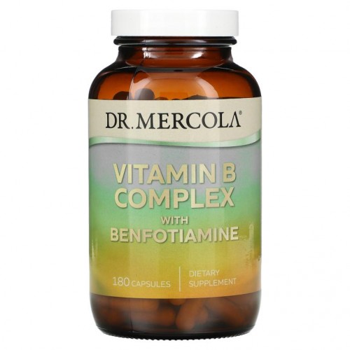 Dr. Mercola, 비타민 B 복합체, 벤포티아민 함유, 캡슐 180정