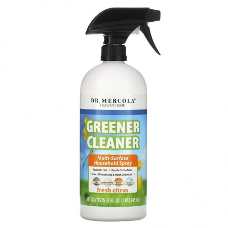Dr. Mercola, Greener Cleaner, 다용도 가정용 스프레이, 신선한 시트러스, 946ml(32fl oz)