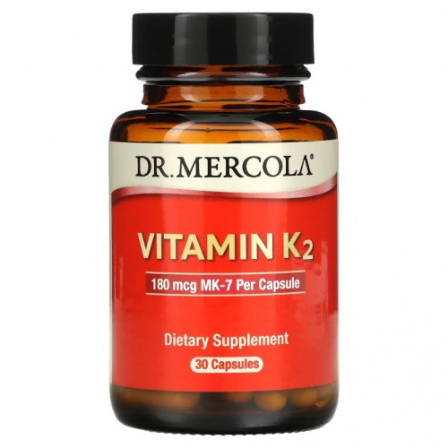 Dr. Mercola, 비타민 K2, 180mcg, 캡슐 30정