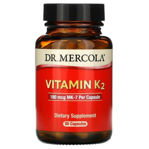 Dr. Mercola, 비타민K2, 180mcg, 캡슐 90정