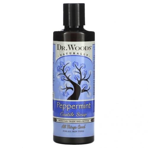 Dr. Woods, 페퍼민트 카스티야 비누, 공정무역 시어버터 함유, 236ml(8fl oz)