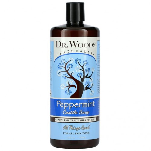 Dr. Woods, 시어 비전, 순수한 페퍼민트 카스티야 비누, 플로리다 32 fl oz (946 ㎖)