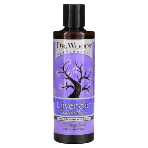 Dr. Woods, 공정 무역 시어 버터가 들어 있는 라벤더 캐스틸 비누, 8 fl oz (236 ml)
