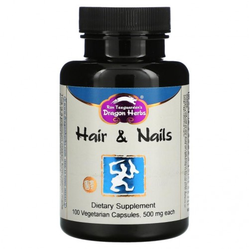 Dragon Herbs, 모발 및 손톱용 보충제, 500mg, 베지 캡슐 100정