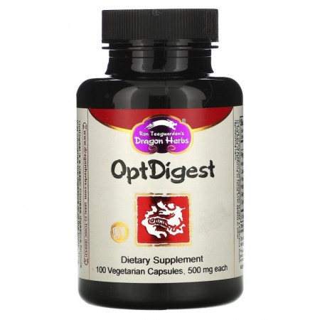 Dragon Herbs, OptDigest, 500mg, 베지 캡슐 100정