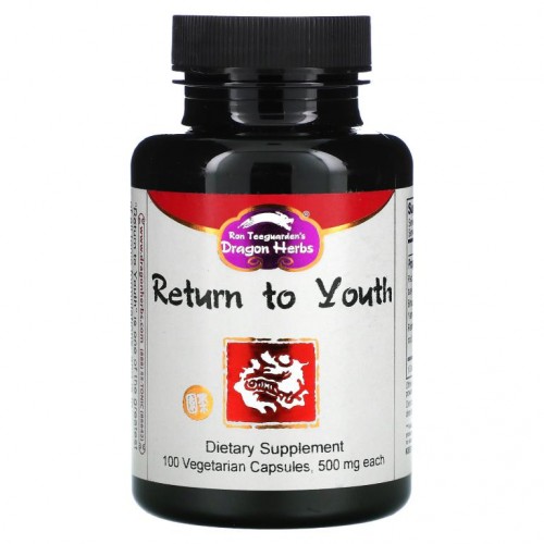 Dragon Herbs, Return to Youth, 500mg, 베지 캡슐 100정