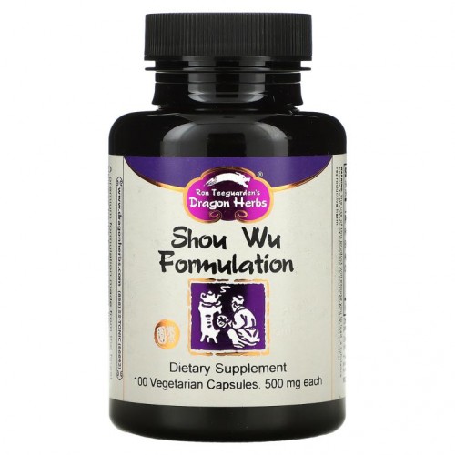 Dragon Herbs, Shou Wu Formulation, 500mg, 식물성 캡슐 100정