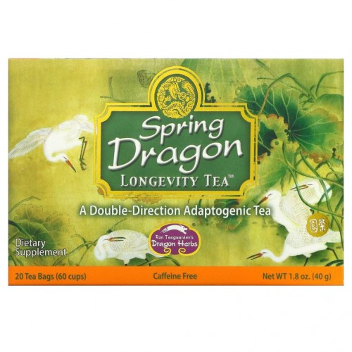 Dragon Herbs, Spring Dragon Longevity Tea, 무카페인, 20 티백, 1.8 oz(50 g)