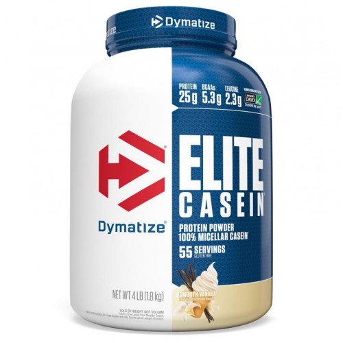 Dymatize, 엘리트 카제인, 부드러운 바닐라, 4 lb (1.8 kg)