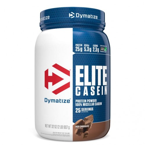 Dymatize, 엘리트 카세인, 리치 초콜릿, 907g(2lbs)