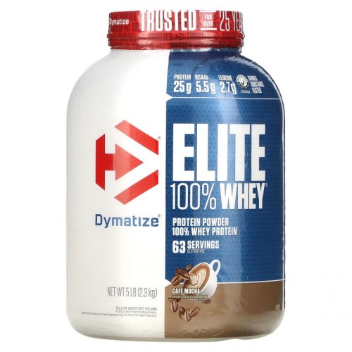 Dymatize, 엘리트 100% 유청 프로틴 파우더, 카페 모카, 2.27kg(5lbs)