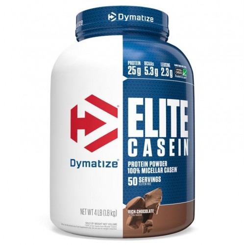 Dymatize, Elite Casein, 풍부한 초콜릿, 4 lbs (1,836 g)