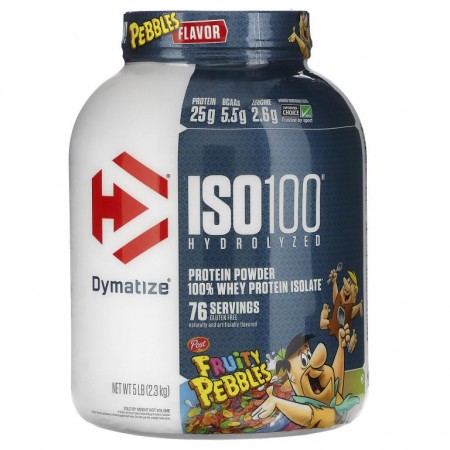 Dymatize, 가수 분해 ISO100, 100% 분리유청단백질, 프루티 페블, 2.3kg(5lb)