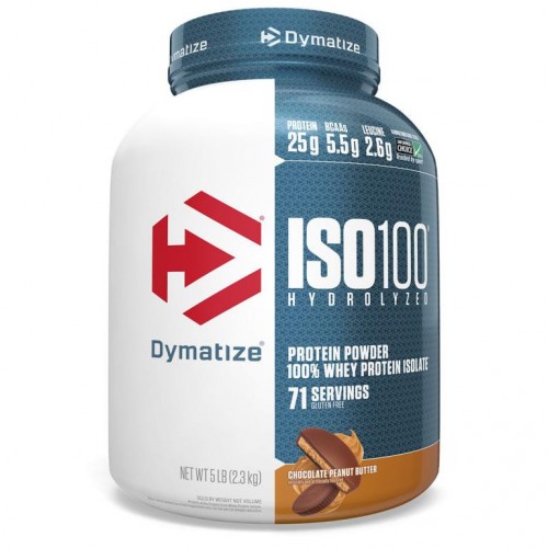 Dymatize, 가수분해 ISO100, 100% 분리 유청 단백질, 초콜릿 땅콩버터, 2.3kg(5lbs)