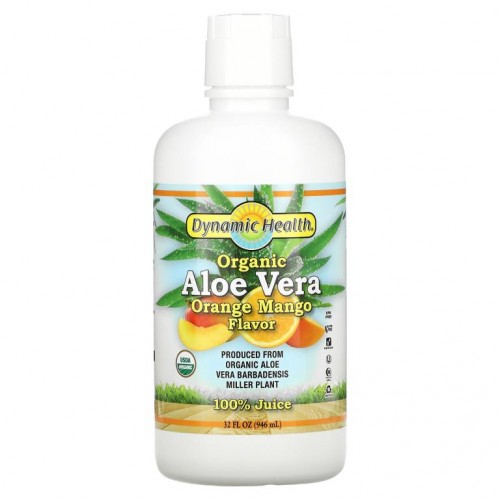 Dynamic Health Laboratories, 유기농 알로에베라, 오렌지 망고, 946ml(32fl oz)