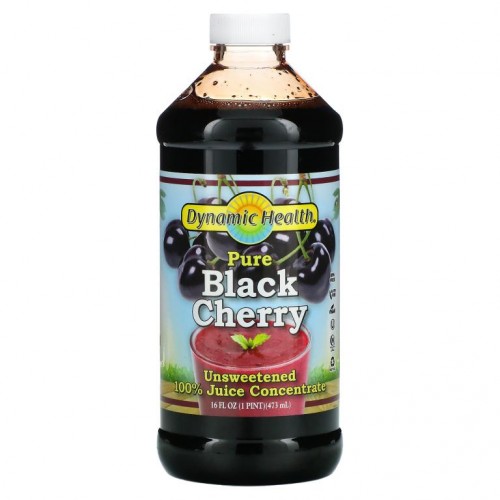 Dynamic Health Laboratories, 순수 블랙 체리, 100% 주스 농축액, 무가당, 473ml(16fl oz)