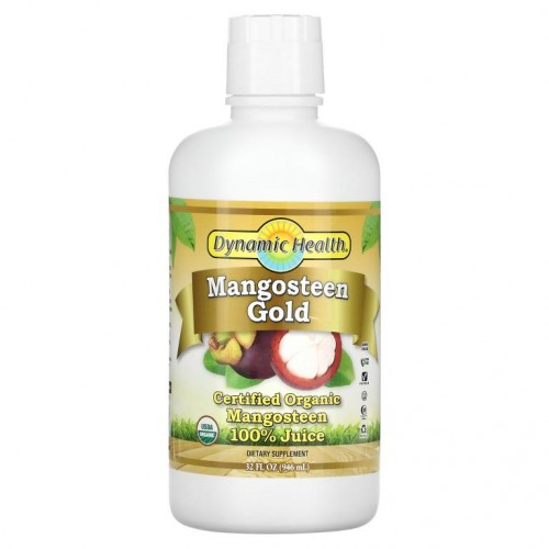 Dynamic Health Laboratories, 유기농 인증 망고스틴 골드, 100% 주스, 946ml(32fl oz)