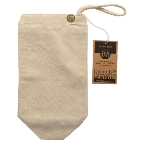 ECOBAGS, 재활용 가능한 면 캔버스 도시락 가방, 1개, 7"w x 10.5"h