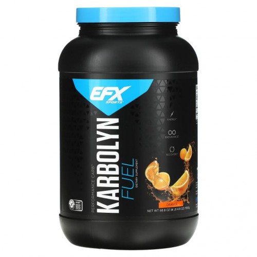EFX Sports, Karbolyn Fuel, 오렌지 맛, 1950g(4lb 4.8oz)