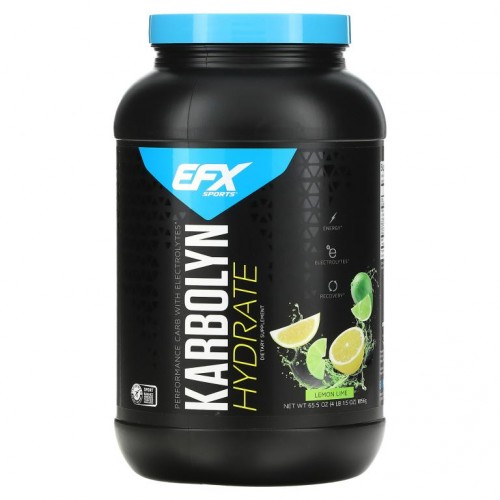 EFX Sports, Karbolyn Hydrate, 레몬 라임, 1,856g(4.09lbs)