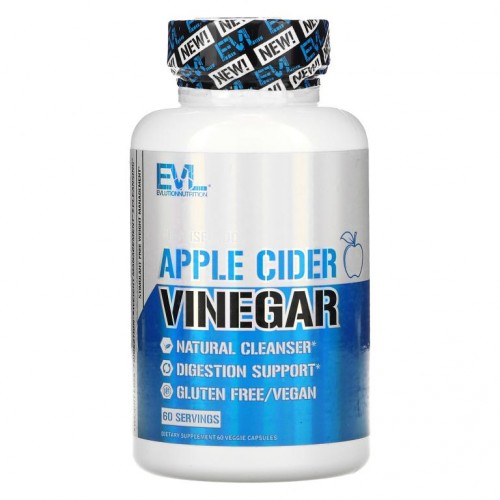EVLution Nutrition, 애플 사이다 식초, 베지 캡슐 60정
