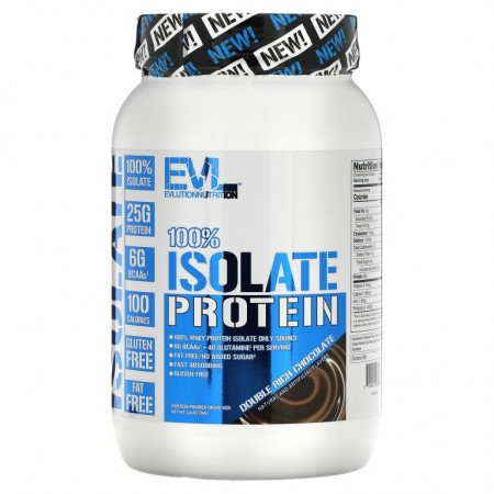 EVLution Nutrition, 100% 아이솔레이트, 더블 리치 초콜릿, 726g(1.6lb)