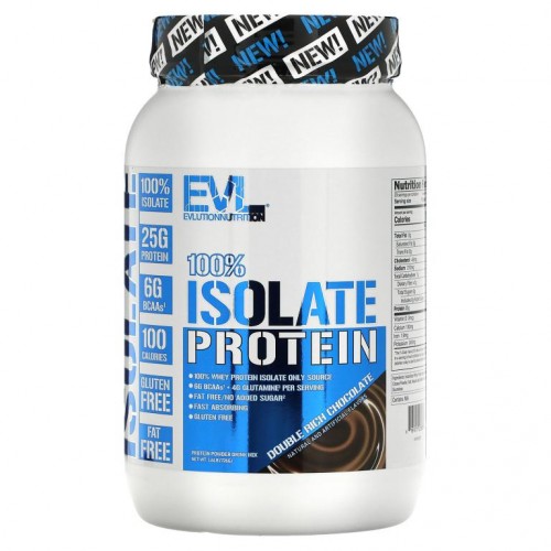 EVLution Nutrition, 100% 아이솔레이트, 더블 리치 초콜릿, 726g(1.6lb)