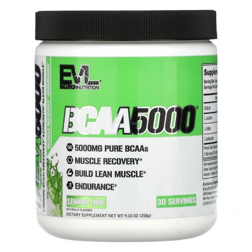 EVLution Nutrition, BCAA5000, 레몬 라임 맛, 258g(9.10oz)