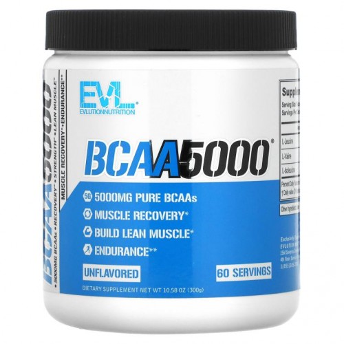 EVLution Nutrition, BCAA 5000, Unflavored, 10.58 oz (300 g)