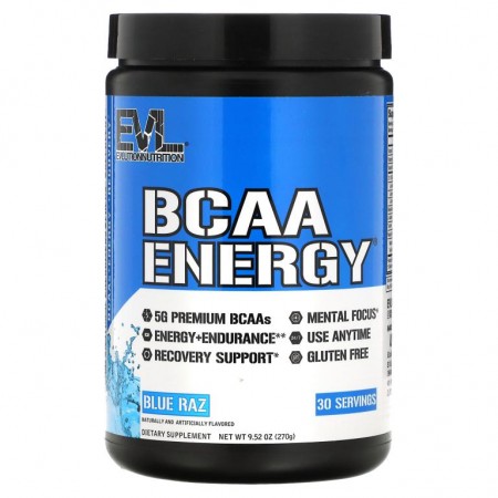 EVLution Nutrition, BCAA Energy, Blue Raz, 10.26 oz (291 g)