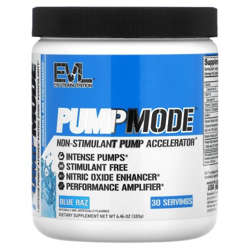 EVLution Nutrition, PumpMode, 비자극성 펌프 가속, 블루 라즈, 183g(6.46oz)