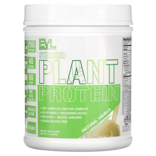 EVLution Nutrition, Stacked Plant Protein, Natural Vanilla, 1.5 lb (670 g)
