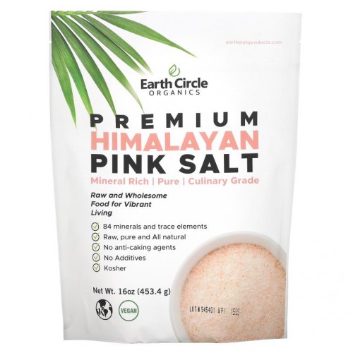 Earth Circle Organics, 히말라야 소금 결정, 고운 소금, 454g(16oz)