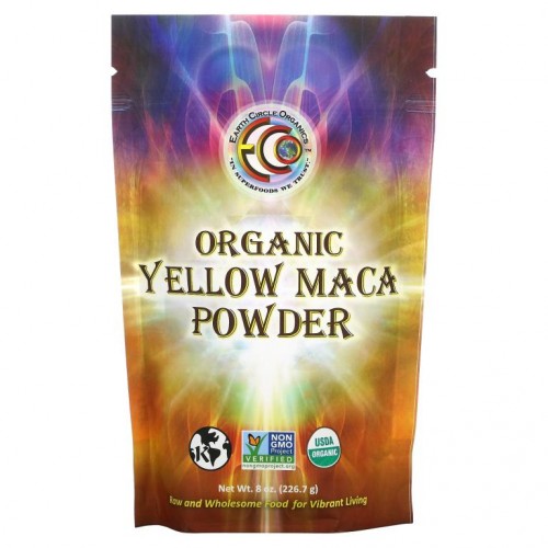 Earth Circle Organics, 유기농 황색 마카 분말, 226.7g(8oz)